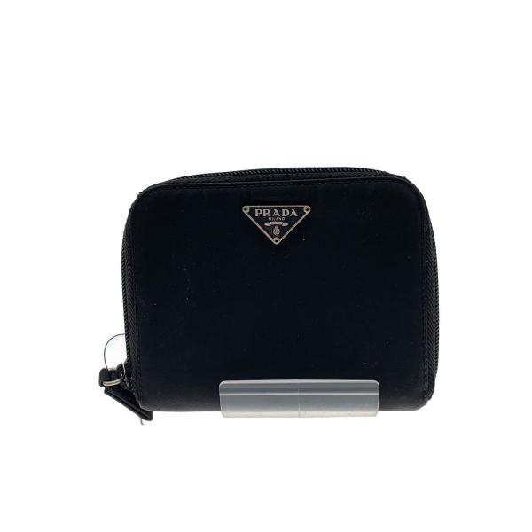 【PRADA】美品☆ブラック　ナイロン　折り財布　レディース　メンズ PRADA◇2つ折り財布/ナイロン/BLK/無地/メンズ/M605// : セカンド