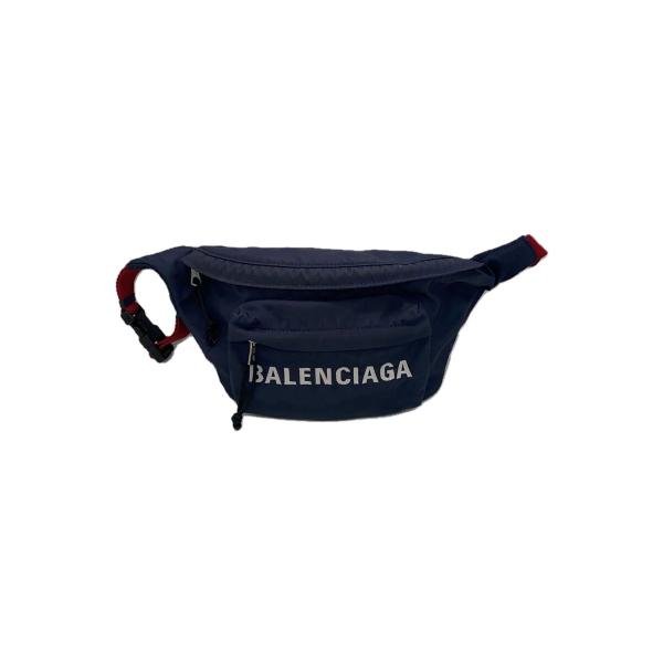 BALENCIAGA◇ウエストバッグ/ナイロン/NVY/無地/528862・4370・Y