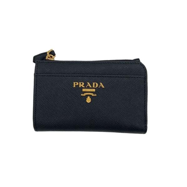 PRADA◇サフィアーノレザーキーチェーン/キーケース/レザー/BLK