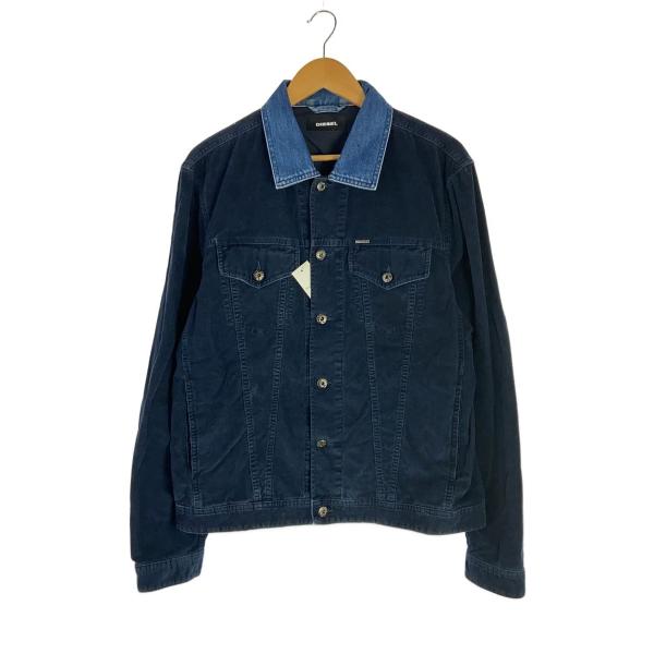 DIESEL◇襟デニム切替/Gジャン/L/コーデュロイ/NVY/00t300003t4