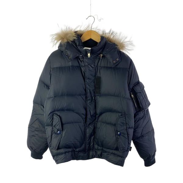 STUSSY◇00s/ファー付/ダウンジャケット/M/ナイロン/NVY : セカンド