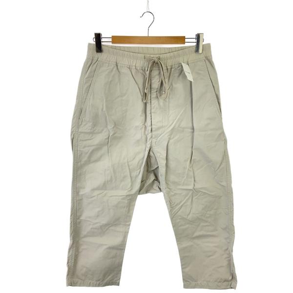 RICK OWENS DRKSHDW◇Low Crotch Crop Cotton Trousers/L/コットン/CRM