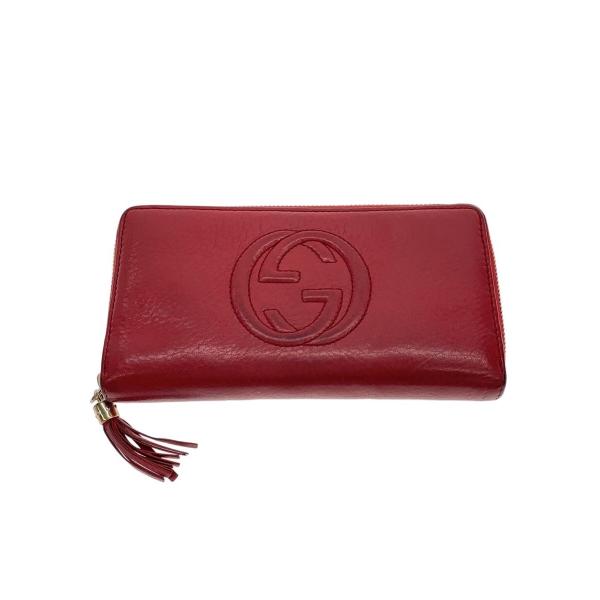 GUCCI◇ソーホーインターロッキング/長財布/レザー/RED/メンズ/309972
