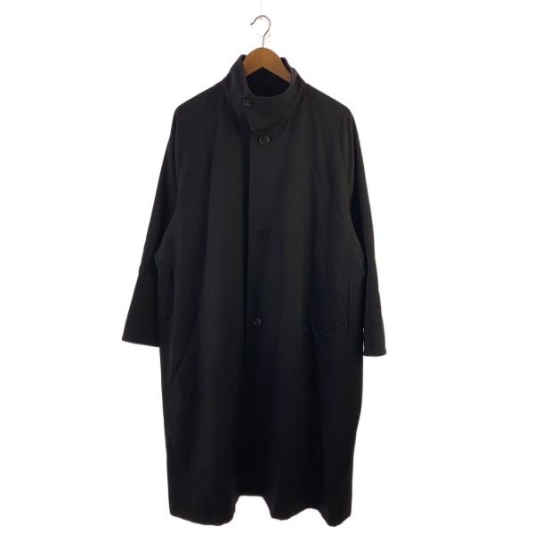 CABaN ウールギャバジン スタンドカラーコート　ブラック S CABaN ウールギャバジン スタンドカラーコート黒ブラックS