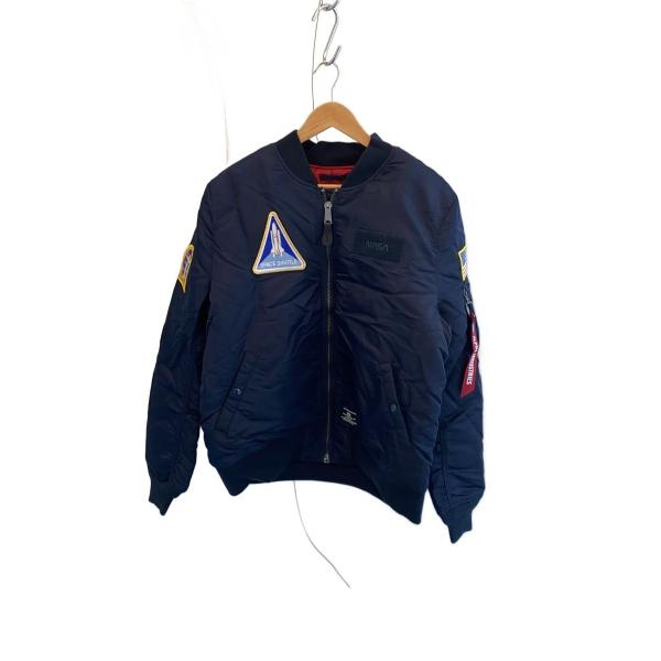 ALPHA INDUSTRIES◇フライトジャケット/XL/ナイロン/NVY/MA-1 NASA