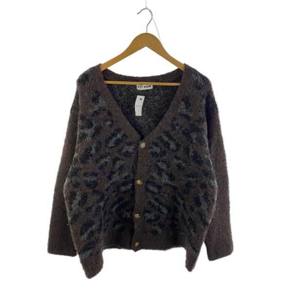 TTT_MSW◇カーディガン(厚手)/L/アクリル/BRW/総柄/2022AW : セカンド