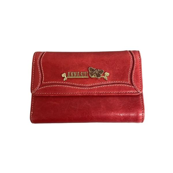 ANNA SUI 二つ折り財布 ANNA SUI◇2つ折り財布/レザー/PNK/レディース : セカンドストリート