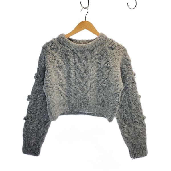 NKNIT◇bubble cable hand KNIT/ニット・セーター(厚手)/1/ウール/GRY