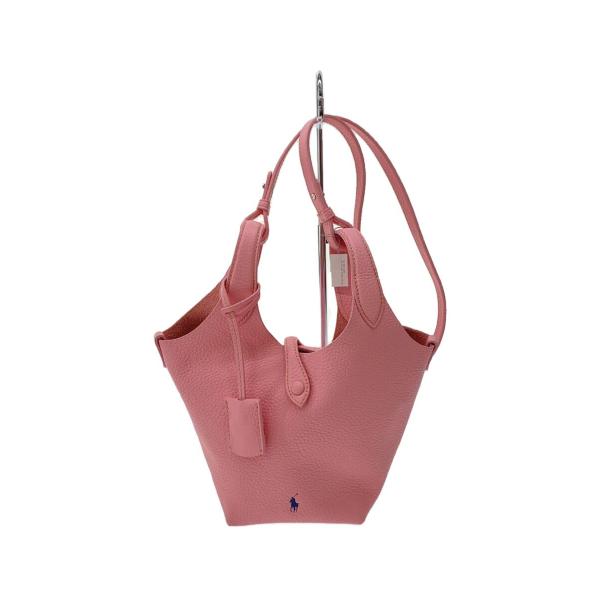 POLO RALPH LAUREN◇POLO PLAY SMALL LEATHER TOTE PINK/レザー/PNK 