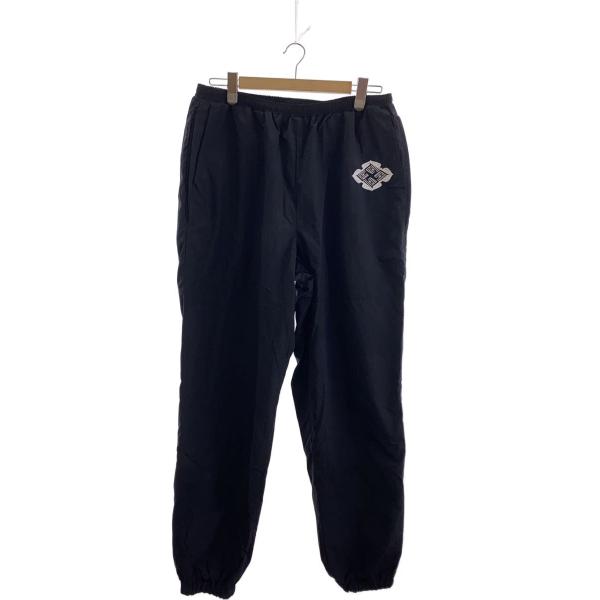 BUDSPOOL GAKKIN コラボ 麻家紋 サイドライン ナイロンパンツ 黒 BUDSPOOL◇×GAKKIN/NYLON PANTS/ボトム/XL/ナイロン/BLK/黒/パンツ