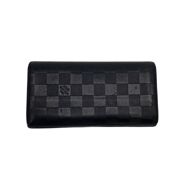 LOUIS VUITTON◇ポルト・フォイユ・ブラザ_ダミエ・アンフィニ/レザー