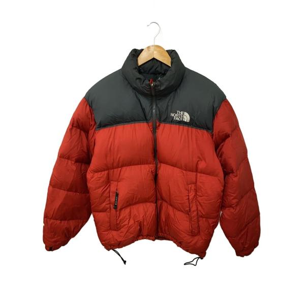 THE NORTH FACE◇ヌプシ/700/ダウンジャケット/L/ナイロン/RED/汚れ有