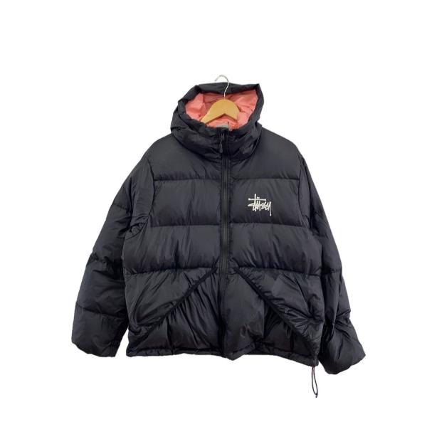 STUSSY◇ダウンジャケット/M/ナイロン/BLK/無地/115652/Micro Ripstop