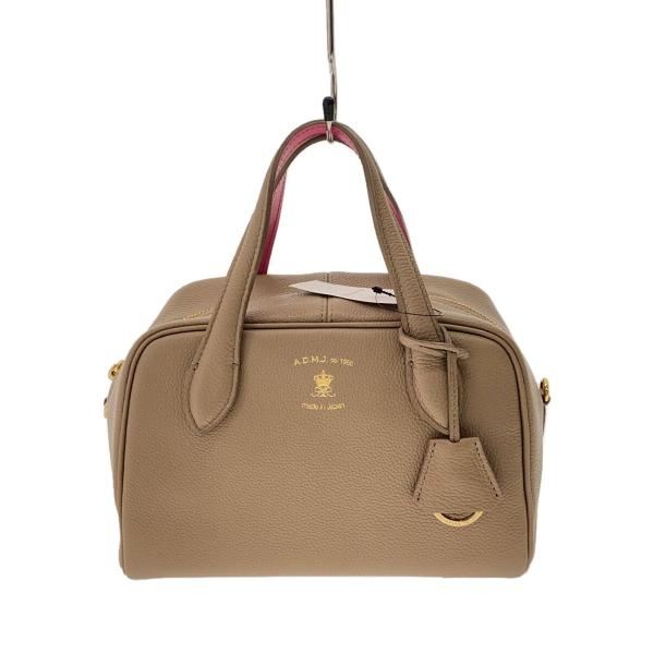 A.D.M.J.◇モーツァルト/ミニボストン/ハンドバッグ/レザー/BEG