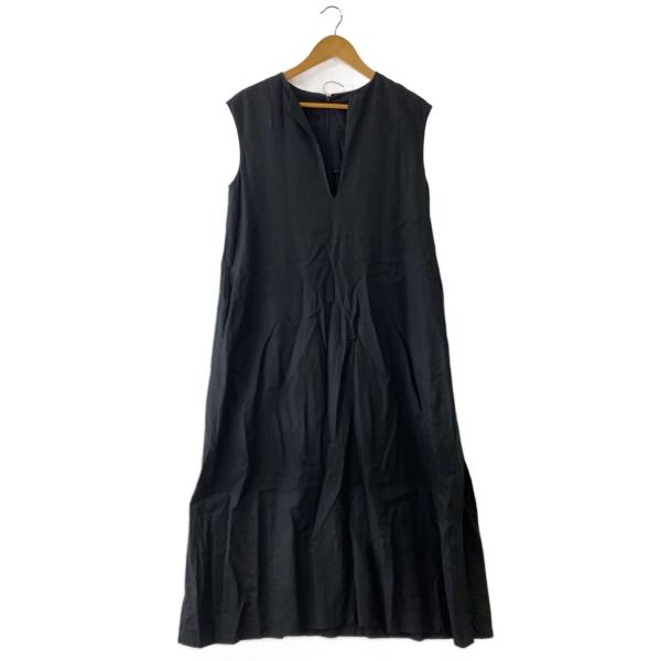 Plage◇24SS/ノースリーブワンピース/36/リネン/BLK/24-040-922-3090-2