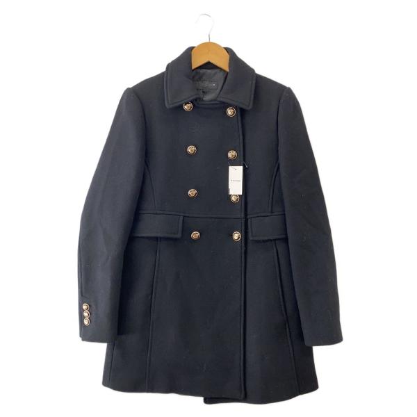ZARA◇ウール混紡ショート丈ダブルブレストコート/S/ウール/BLK/8473