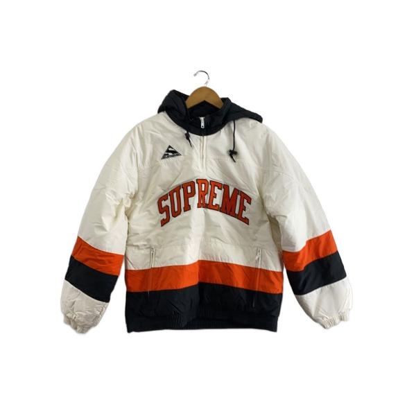 Supreme◇17AW/PUFFY HOCKEY PULLOVER/S/ポリエステル/WHT/汚れ有