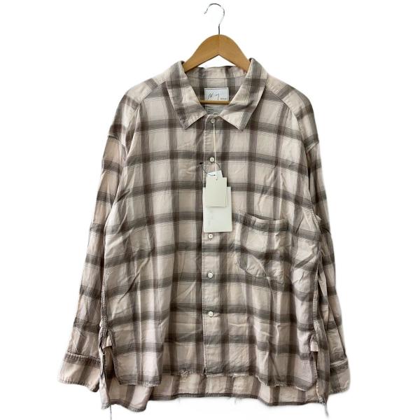 ANCELLM◇25SS/WISM別注/OMBRECHECK SHIRT/長袖シャツ/1/コットン/GRY