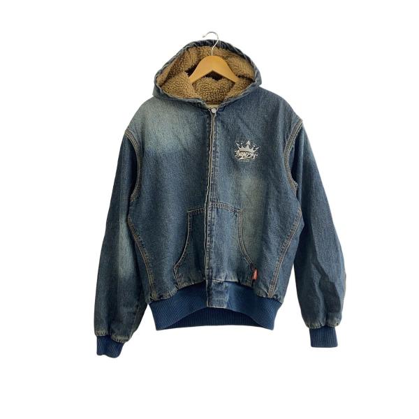 9090◇King Logo Slub Denim Zip Hoodie/ジャケット/L/コットン/IDG