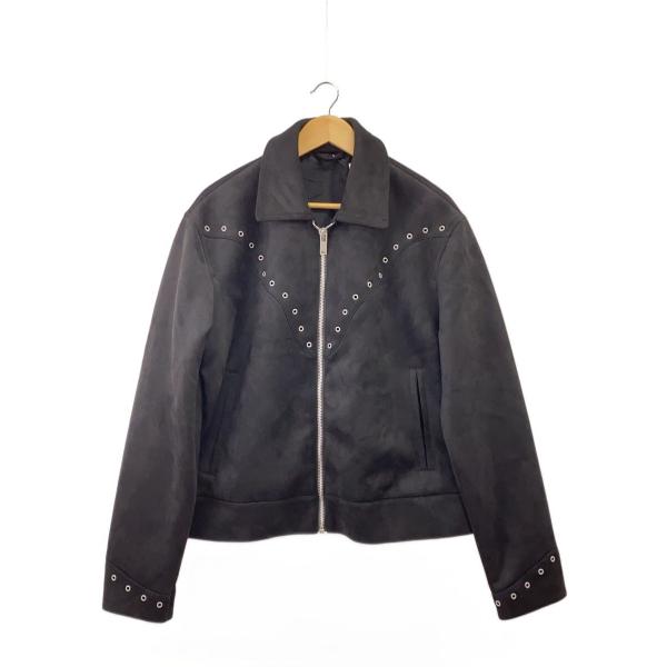 ZARA◇フェイクスエードジャケット/L/ポリエステル/BLK/3715/400/800