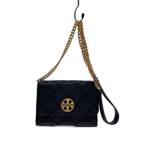 Calikoトリーバーチ ショルダーウォレット ウィラ WILLA TORY BURCH◇WILLA/チェーンウォレット/ショルダーバッグ/レザー/BLK
