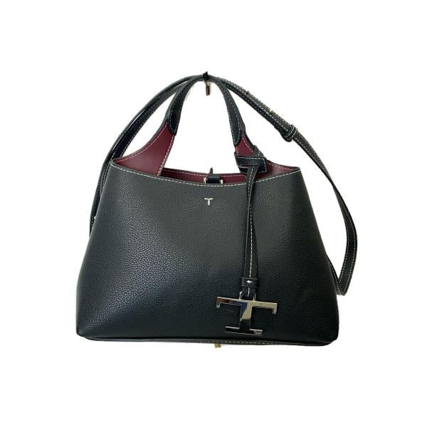 ⭐︎TOD'S ⭐︎ブラックレザー ショルダーバッグ TOD'S◇ショルダーバッグ/レザー/BLK// : セカンドストリートYahoo!店