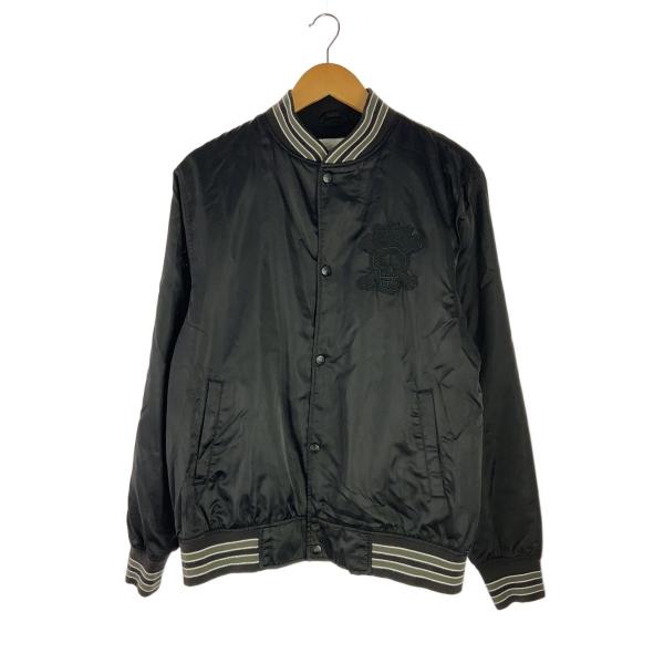 STUSSY◇スタジャン/M/ナイロン/BLK/無地/STUSSY AUTHENTIC GEAR