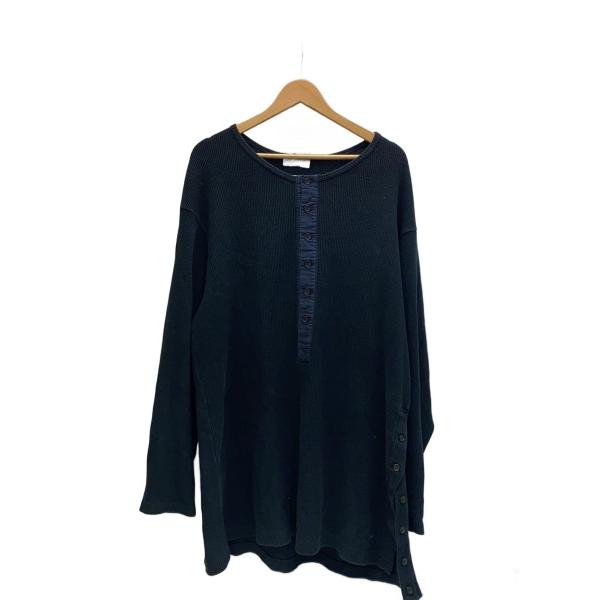 yohji yamamoto POUR HOMME◇長袖Tシャツ/3/コットン/BLK/HR-T37-083