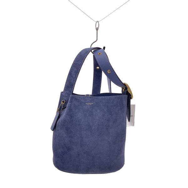 COACH◇ブリーカーバケットバッグ21/ショルダーバッグ/スウェード/BLU