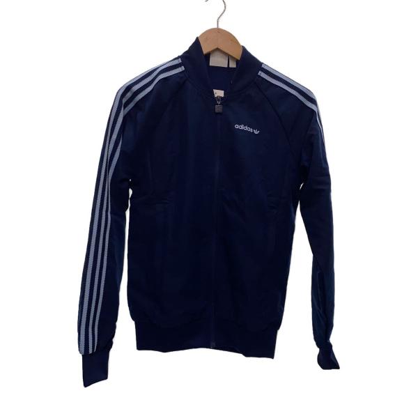 adidas◇トラックジャケット/ジャージ/--/ポリエステル/ブルー/無地