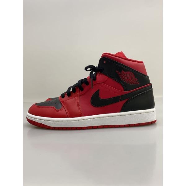 NIKE◆AIR JORDAN 1 MID/ハイカットスニーカー/27cm/RED/554724-660