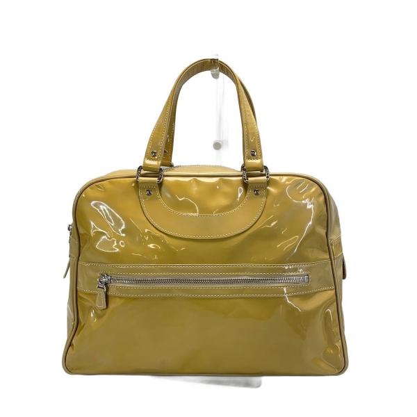 JACQUES LE CORRE◇リスボンミニ/ハンドバッグ/エナメル/BEG/角スレ有