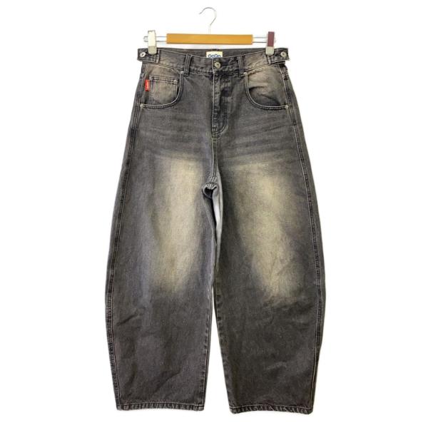 9090◇King Logo Slub Buggy Pants/ボトム/S/デニム/BLK/NN1857