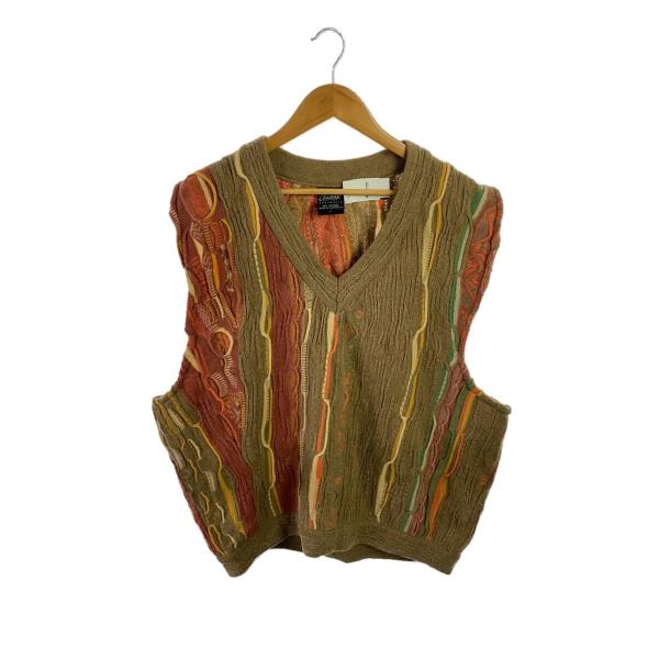 COOGI◇3Dニットベスト/ニットベスト(厚手)/L/カシミア/BRW/総柄