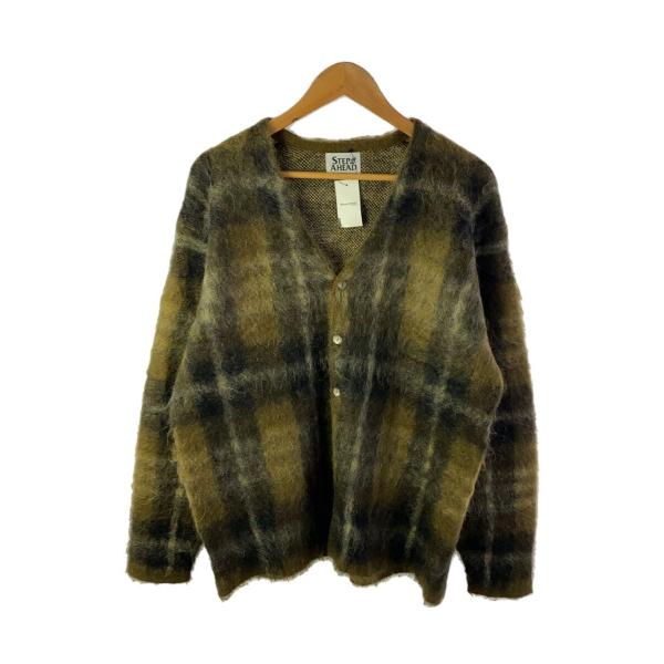 STEP AHEAD/カーディガン(厚手)/L/モヘア/KHK/チェック : セカンド