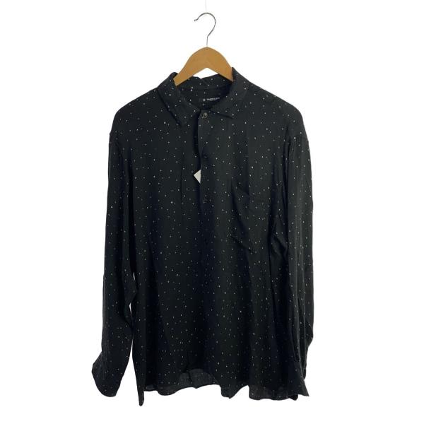 MAATEE&SONS◇25AW/OP COLLLAR SHIRTS DOTS/長袖シャツ/3/レーヨン/BLK