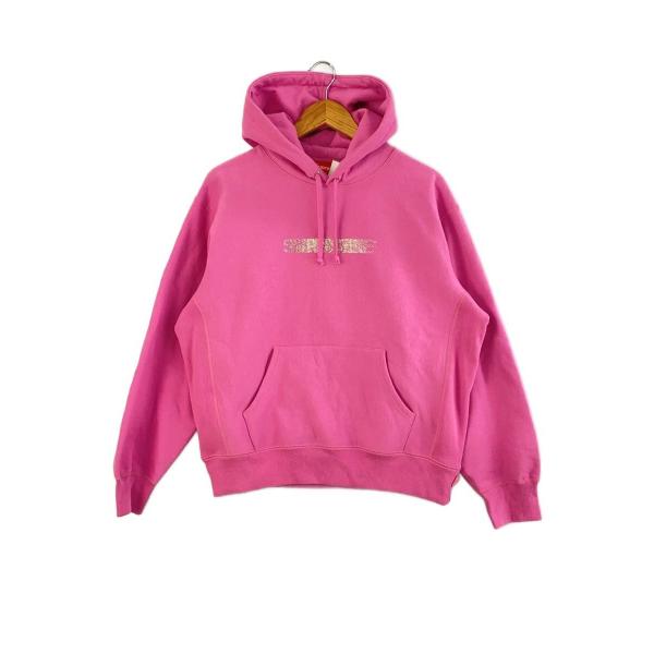 Supreme◇25AW/Swarovski Motion Logo Hooded Sweatshirt/S/コットン