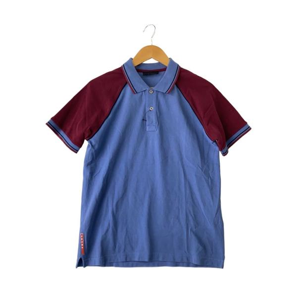 PRADA Vネック ポロシャツ PRADA◇ポロシャツ/M/コットン/BLU/SJN207 R181 1PDE : セカンド