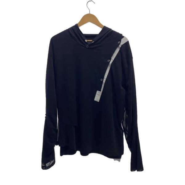 Kiko Kostadinov◇25SS/INEX HOODED TOP/パーカー/48/コットン/BLK