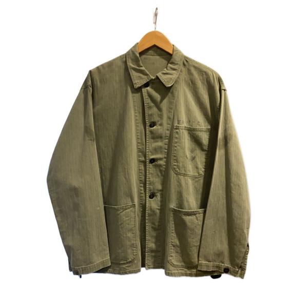 US.NAVY◇Vintage/40s/N-3 HBT JACKET/ジャケット/KHK/コットン