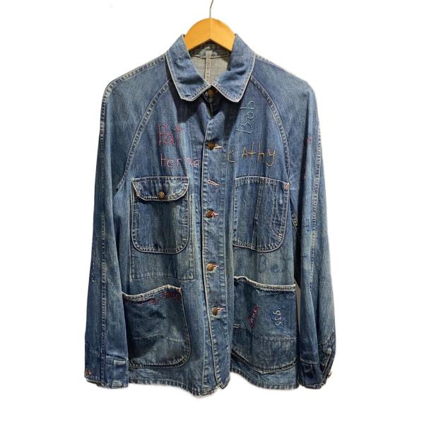 PAYDAY◇Vintage/50s〜/デニムカバーオール/メモリアル刺繍/チョア