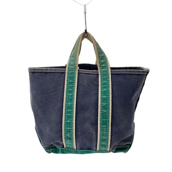 L.L.Bean◇Vintage/80s/デラックストートバッグ/キャンバス/緑×紺