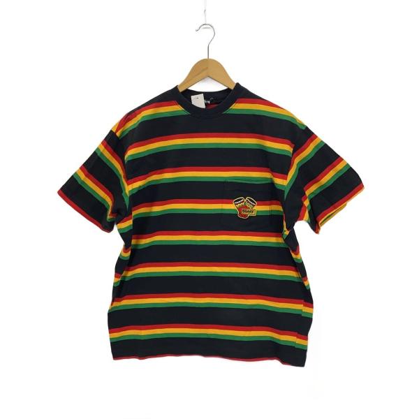 STUSSY◇80s/ラスタ/オールドステューシー/USA製/黒タグ/Tシャツ/M