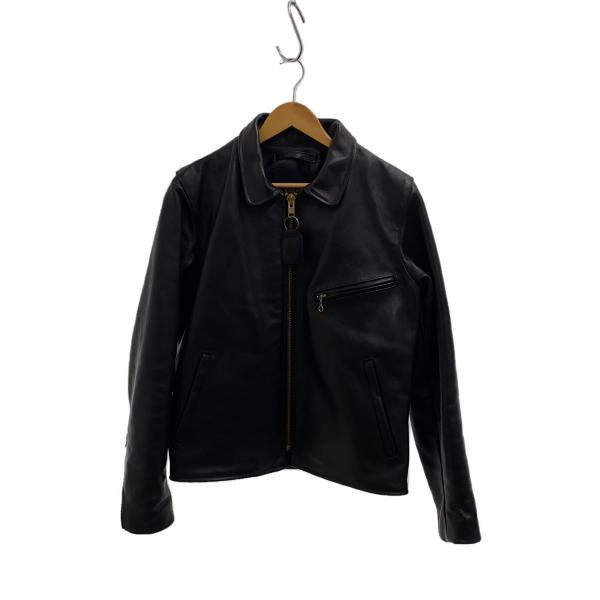 VANSON◇ENF/ENFIELD/レザージャケット・ブルゾン/38/レザー/BLK