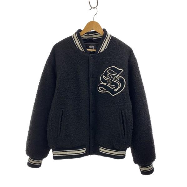 STUSSY◇STUSSY/スタジャン/L/ポリエステル/BLK/Casentino Wool