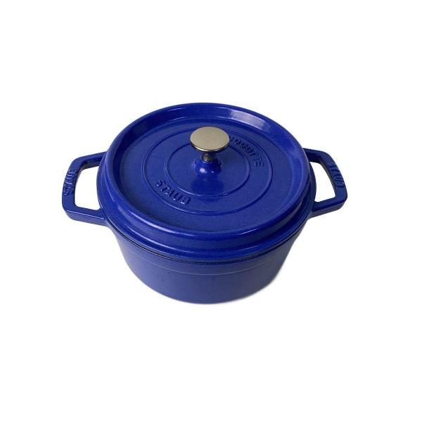 Staub◆鍋/サイズ:22cm/BLU/ピコココット/ラウンド/ブルーベリー/? NULL ?