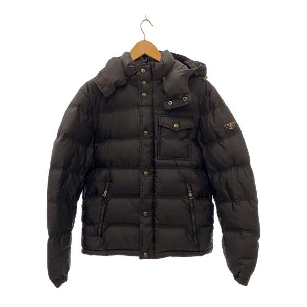 PRADA◇ダウンジャケット/所々汚れ/腕部分小さい穴有/48//BLK/SGH573