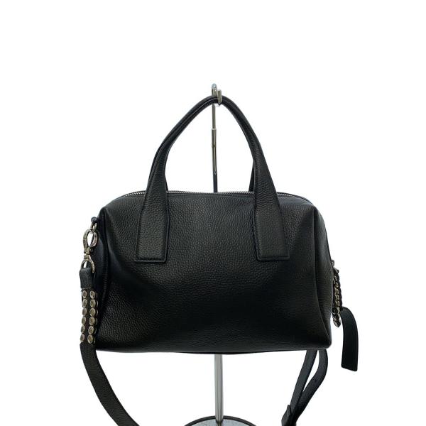 ☆ear PAPILLONNER☆ ブラックレザーショルダーバッグ スタッズ付き ear PAPILLONNER（イア パピヨネ） ボストンバッグ 「本革/ショルダー