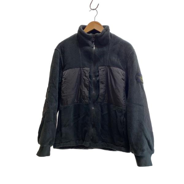 (てるふと様） STONE  ブラック ジップアップジャケット STONE ISLAND◇24AW/ジップアップフリースジャケット/S/コットン