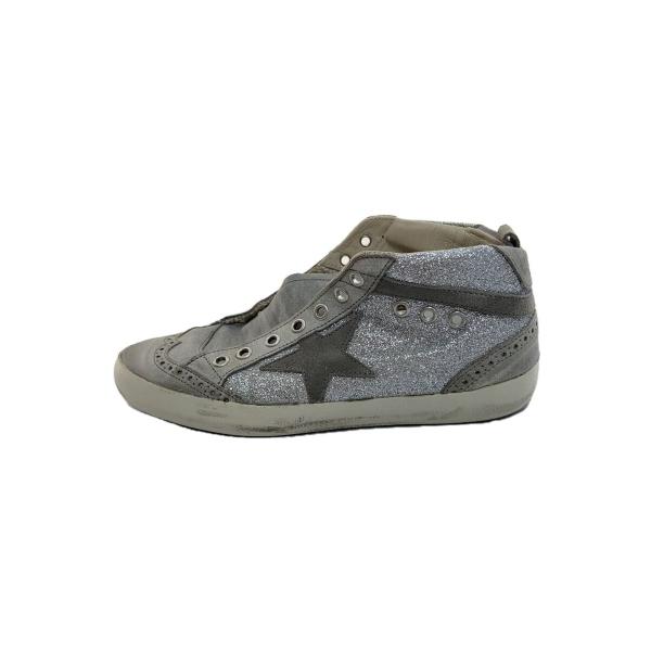 GOLDEN GOOSE◇mid star/ハイカットスニーカー/37/SLV/使用感/靴ひも